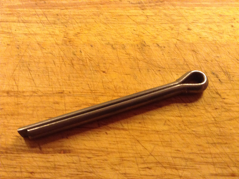 Split pin for shepherds hut wheel