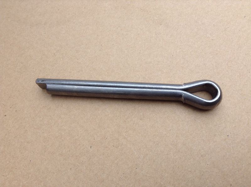 Split pin for shepherds hut wheel