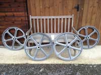 Cast iron shepherds hut wheel