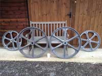 Cast iron shepherds hut wheel