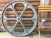 Cast iron shepherds hut wheel