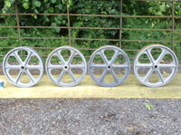 Cast iron shepherds hut wheel